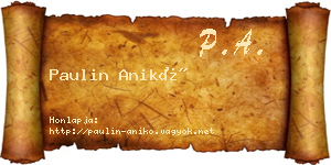 Paulin Anikó névjegykártya
