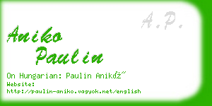 aniko paulin business card